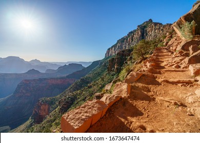 hiking the south kaibab trail at cedar ridge in grand canyon national park in arizona in the usa