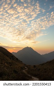 Hiking At Sunset Peak In Autumn, Lantau Island, Hong Kong