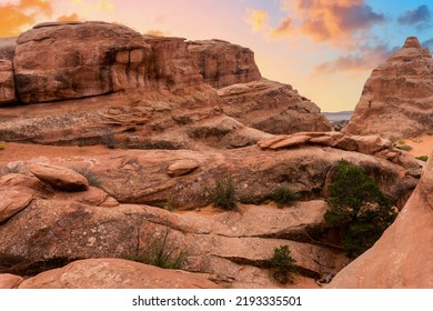 Hiking Through Red Rock In Moab, Utah