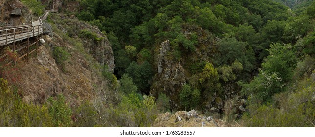 Hiking Track In Canyon Of Rio Mao In Ribeira Sacra In Galicia,Spain,Europe
