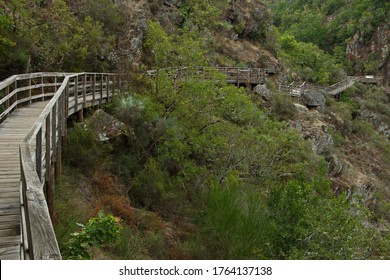 Hiking Track In Canyon Of Rio Mao In Ribeira Sacra In Galicia,Spain,Europe
