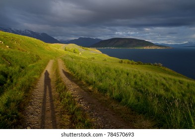 Hiking Trail Alongside The Eyjafjörður Fjord Near Grenivík, Iceland