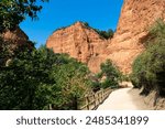 Hiking trail in Las Medulas, ancient Roman gold mine in Leon, Spain