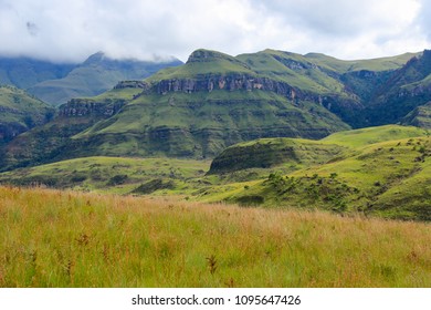 Hiking Trail In Monks Cowl, Drakensberg Mountains, South Africa