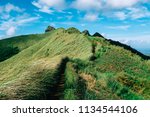 A hiking trail of Mount Batulao in the province of Batangas, Philippines
