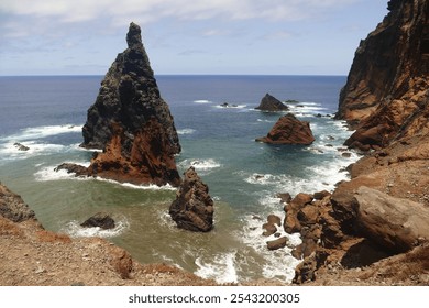 Hiking trail at Ponta de São Lourenço in Madeira.It is an unforgettable experience. The trail features stunning rock formations and breathtaking views of the sea. - Powered by Shutterstock