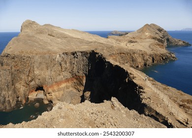 Hiking trail at Ponta de São Lourenço in Madeira.It is an unforgettable experience. The trail features stunning rock formations and breathtaking views of the sea. - Powered by Shutterstock