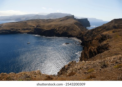 Hiking trail at Ponta de São Lourenço in Madeira.It is an unforgettable experience. The trail features stunning rock formations and breathtaking views of the sea. - Powered by Shutterstock