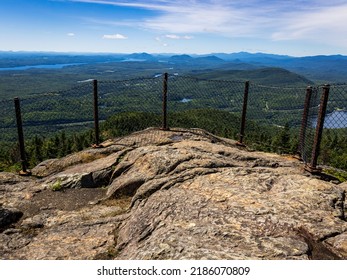 Hiking Trail To The Top Of Mont Orford In The Eastern Townships. View Of Mount Howl's Head