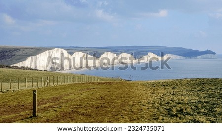 Hiking trail towards Seven Sister Cliffs in England