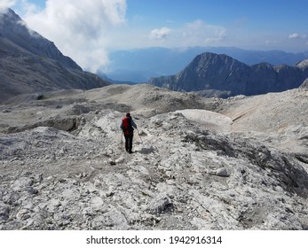 Hiking Woman In The Beautiful Triglav National Park In Slovenia