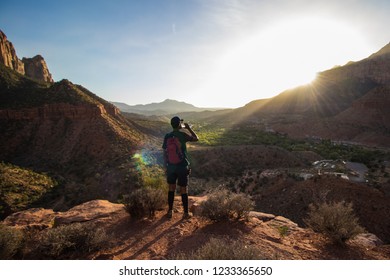 Hiking in Zion National Park - Shutterstock ID 1233365650