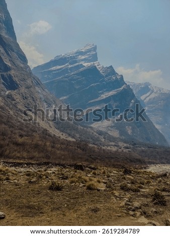 A hill covered with snow located between Upper Deurali and Machhapuchhre Base Camp inthe  Annapurna Base Camp trail situated at Kaski district of Nepal