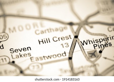 Hill Crest. North Carolina. USA On A Map