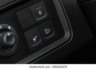 Hill descent control HDC button. Hill mode descent controler. Driver-assistance system.  - Shutterstock ID 2054622074