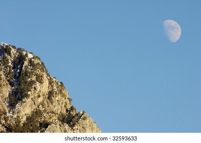Hill and moon
