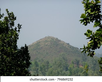 Hill top peak aerial view from the woods at Sarberia unexplored primeval jungle mountain in Purulia West Bengal India