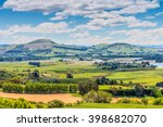Hill view farm rural area - the seaside settlement of Karitane and Waikouaiti River near Dunedin Otago South Island New Zealand