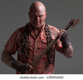 Hillbilly Slasher / Horror Villain, Bald Caucasian Male