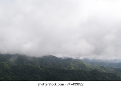 Hills in the cloud and foggy in the morning in Thailand. - Shutterstock ID 749433922