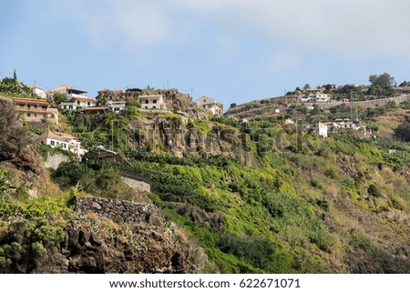 The hills near Ribeira Brava on Madeira Island. Portugal