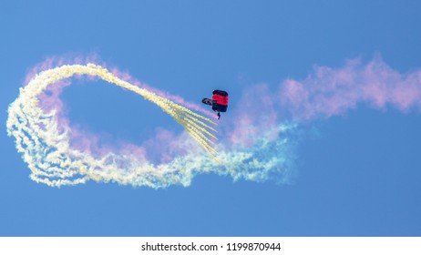 Hillsboro, Oregon - August 27 2011: Paratrooper Of United States Army Special Operations Command, USASOC