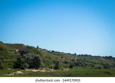 Hillside with rocks and trees