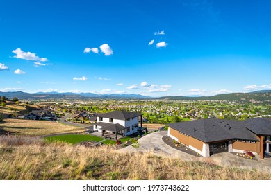 Hilltop luxury homes overlook the cities of Liberty Lake, Spokane Valley and Newman Lake, Washington, with views all the way to Post Falls and Rathdrum Idaho, USA.