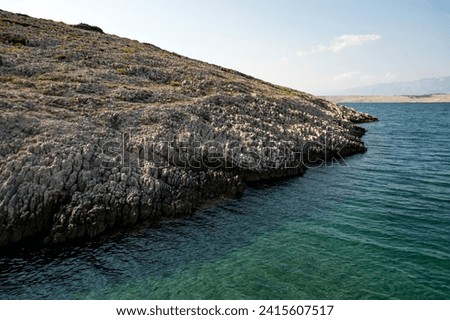 Hilly dalmatian coast of the Adriatic Sea near the city of Vrsi in Croatia Stock photo © 