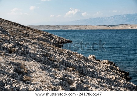 Hilly dalmatian coast of the Adriatic Sea near the city of Vrsi in Croatia Stock photo © 