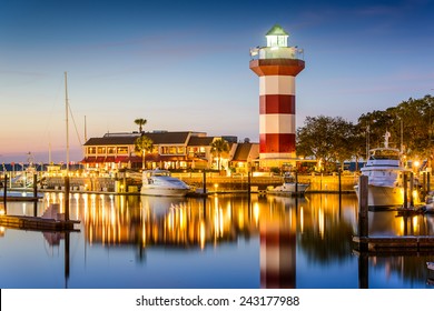 Hilton Head, South Carolina, lighthouse at twilight. - Powered by Shutterstock