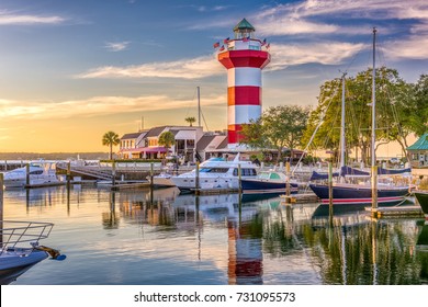 Hilton Head, South Carolina, lighthouse at dusk. - Powered by Shutterstock