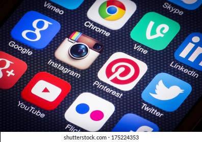 HILVERSUM, NETHERLANDS - FEBRUARY 06, 2014: Social media are trending and both business as consumer are using it for information sharing and networking.