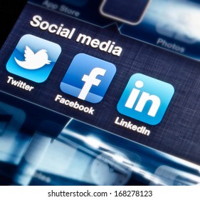 HILVERSUM, NETHERLANDS - SEPTEMBER 18, 2012: Social Media Are Trending And Both Business As Consumer Are Using It For Information Sharing And Networking.