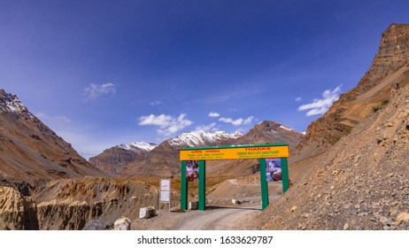 Himachal Pradesh-October, 2019: Kibber Wildlife Sanctuary Famous For Its Snow Leopard, Ibex & Bharal Found In The Trans Himalaya Cold Desert Of Spiti At Elevation Of 4270m In The Himalayas Of India.