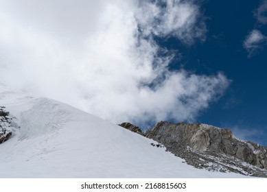 Himalaya Icefall View, Icefall And Mountain