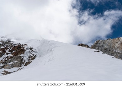 Himalaya Icefall View, Icefall And Mountain