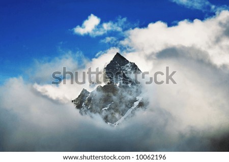 Similar – Foto Bild Bietschhorn mountain peak, view from Loetschenpass