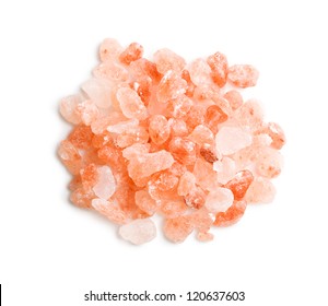 Himalayan Pink Salt On White Background