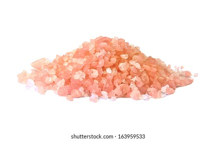 Himalayan Salt Heap Or Pile Isolated On White Background