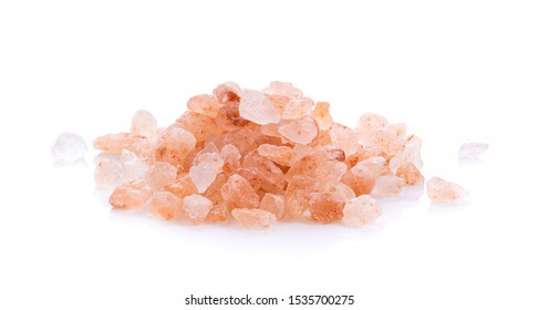Himalayan salt raw crystals Isolated on White Background