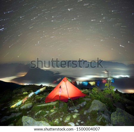 Similar – Foto Bild Bergcamping unter Sternenhimmel