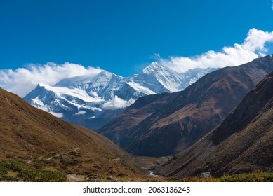 Himalayas Mountain Landscape, Annapurna Range In Himalaya