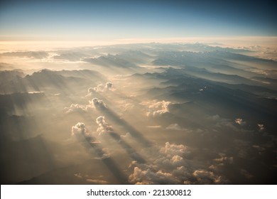 Himalayas Mountains Everest Range Panorama Aerial View