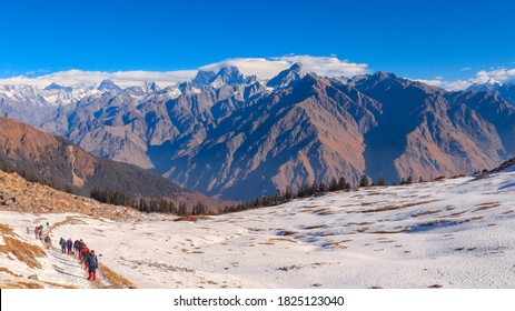 Himalayas as seen during the Kuari Pass Trek, India. - Shutterstock ID 1825123040