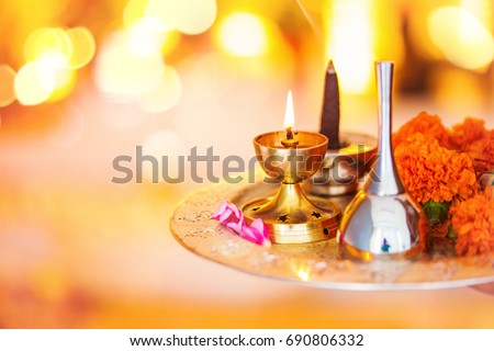Hindu ceremony. Puja - offering to gods
