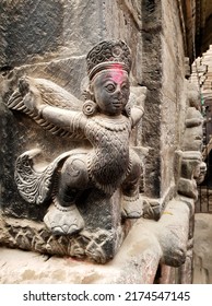 Hindu Deity On Old Temple In Nepal