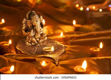 Hindu God Ganesh At Diwali Festival