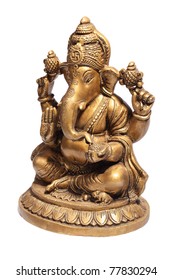 Golden Hindu God Ganesh Over White Stock Photo (Edit Now) 73519030