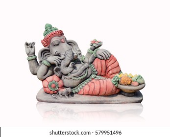 Hindu God Ganesha Lord of Success isolate on white background